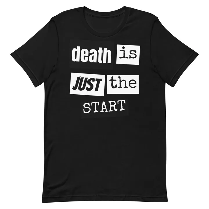 Death Is Just the Start Halloween Tee (Zombies Ride), view 2