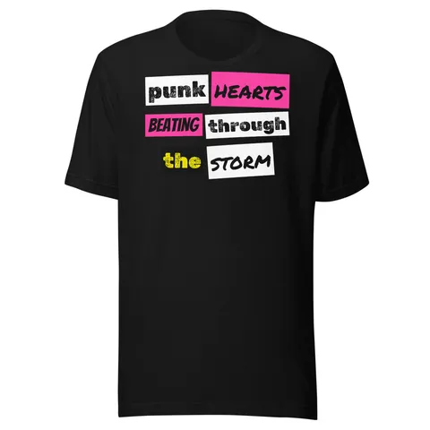 Punk Hearts Beating Through the Storm Lyric Tee, product photo